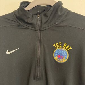 Nike Dri-Fit Mens Medium 1/4 Zip Golden State Warriors Active Top Thumbholes